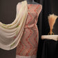 Pastel Waves Georgette Unstitched Suit with Floral Design and Printed Dupatta