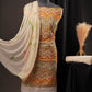 Zig-Zag Charm Georgette Unstitched Suit with Floral Design and Printed Dupatta