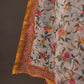 Off-White Cotton Unstitched Suit with Floral Printed On Top & Ciffly Dupatta
