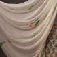 Off-White Leaf Print Georgette Unstitched Suit with Floral Chiffon Dupatta