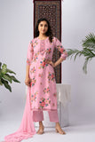 Blush Pink Floral Print Rayon Kurta Set with Dupatta