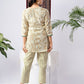 Cream & Leaf Print Pure Cotton Co-Ord Set