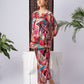 Multicolour Abstract Print Silk Blend Co-Ord Set