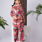 Multicolour Abstract Print Silk Blend Co-Ord Set