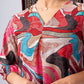 Multicolour Abstract Print Silk Blend Co-Ord Set