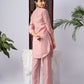 Blush Pink Embroidered Viscose Rayon Co-Ord Set