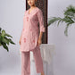 Blush Pink Embroidered Viscose Rayon Co-Ord Set
