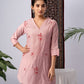 Blush Pink Embroidered Viscose Rayon Co-Ord Set