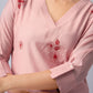 Blush Pink Embroidered Viscose Rayon Co-Ord Set
