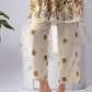 Cream & Beige Elephant Print Viscose Rayon Co-Ord Set