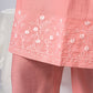 Dusty Pink Embroidered Rayon Kurta Set with Dupatta