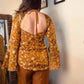Designer Mustard Embroidered Silk Co-Ord Set with Flared Palazzo Pants