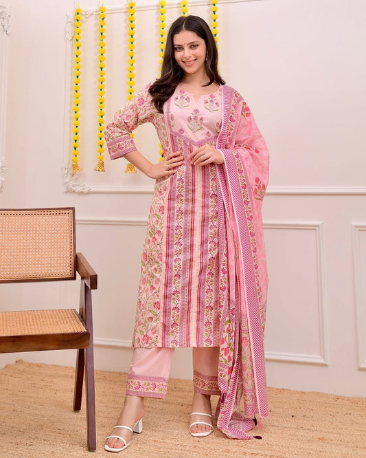 Morgan Silk Digital Print Kurta Set with Dupatta