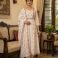 Cotton Chikankari Anarkali Kurta Set with Mirror Work & Malmal Dupatta