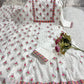 Cotton Chikankari Anarkali Kurta Set with Mirror Work & Malmal Dupatta