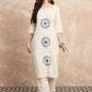 Ivory Cotton Flex Embroidered Kurta Set for Women