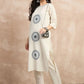 Ivory Cotton Flex Embroidered Kurta Set for Women