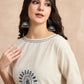 Ivory Cotton Flex Embroidered Kurta Set for Women