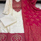 Pure Banarasi Jacquard Kurta Set with Embroidered Neck & Banarasi Dupatta