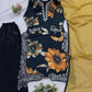 Black Printed Muslin Pakistani Suit Set with Dupatta