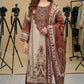 Cream Printed Chinon Suit Set with Rust Brown Dupatta