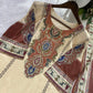 Cream Printed Chinon Suit Set with Rust Brown Dupatta