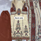 Cream Printed Chinon Suit Set with Rust Brown Dupatta