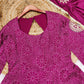 Magenta Chinon Anarkali Gown Set with Floral Bandhani Print & Dupatta