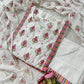 Cotton Chikankari Anarkali Kurta Set with Mirror Work & Malmal Dupatta