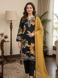 Black Printed Muslin Pakistani Suit Set with Dupatta